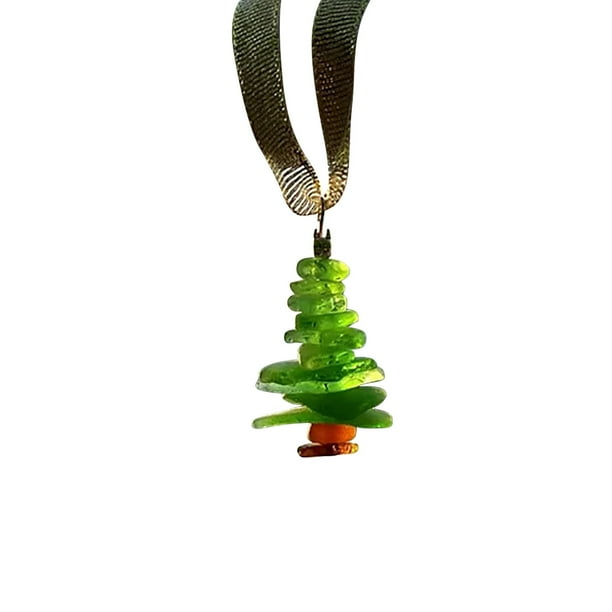 Decoraciones Del Árbol de Navidad Regalo Del Árbol de Navidad Océano Decoración Del Árbol de Navidad Ventana de Piedra Natural Decoración de Arte Colgante Decoración Única Del Árbol de Navidad Luces D