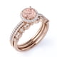 thumbnail image 4 of JeenMata Juego de Trío de Morganita Creada en Corte Redondo de 1,75 Quilates - Juego de Novia - Juego de Trío de Bodas - Anillo de Halo - Anillo Más Vendido - Oro Rosa de 18 K sobre Plata, 4 of 6