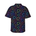 thumbnail image 3 of Goofa Colored Hearts Hawaiian Shirt for Men, Unisex Summer Beach Casual Short Sleeve Button Down Shirts,Aloha Tropical Floral print shirt-3X-Large, 3 of 9