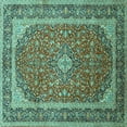 thumbnail image 1 of Ahgly Company Indoor Square Persian Turquoise Blue Traditional Area Rugs, 7' Square, 1 of 4