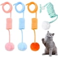 thumbnail image 1 of Hanging Door Cat Toy, 4 Pack Self-Employing Cat Toys Hanging Door Frame, Spring Loaded Cat Toy, Adjustable Interactive Ball Toy for Play and Boredom Relief, 1 of 4