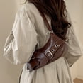 thumbnail image 7 of Slhenay Shoulder Purse for Women, PU Leather Women's Handbag Aesthetic Coquette Shoulder Bag Hobo Punk Trendy Ladies Purse (Coffee), 7 of 7