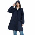 thumbnail image 5 of Price cut Women Hooded Waterproof Zipper Mid-length Windproof Waterproof Raincoat Jacket, 5 of 5