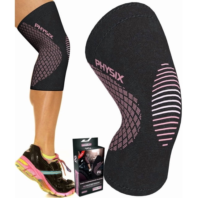 Rodillera PHYSIX GEAR - Manga de recuperación y compresión premium para desgarro de menisco, ligamento cruzado anterior (LCA), ligamento colateral medial (MCL), running y artritis - La mejor rodillera