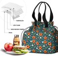 thumbnail image 4 of Pioneer Flower Floral Print Pattern Drawstring Lunch Bag Women - Drawstring Lunch Bag Insulated for Work Office - Stain-Resistant Large Lunchbags for Women with Multi-Pockets, 4 of 6