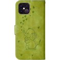 thumbnail image 3 of Funda para iPhone 12 Pro/iPhone 12, diseño de elefante y corazón con ranura para tarjetas, soporte plegable, tapa magnética, compatible con iPhone 12, 3 of 5