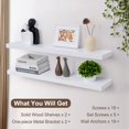 thumbnail image 5 of Axeman 36 Inch Solid Wood Wall Shelves Set of 2, Modern Floating Shelves for Wall Storage, 5 of 5