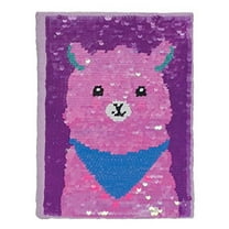 Iscream Glittery Flip Sequin Glama Llama Book-bound Lined-page 8.5" Journal