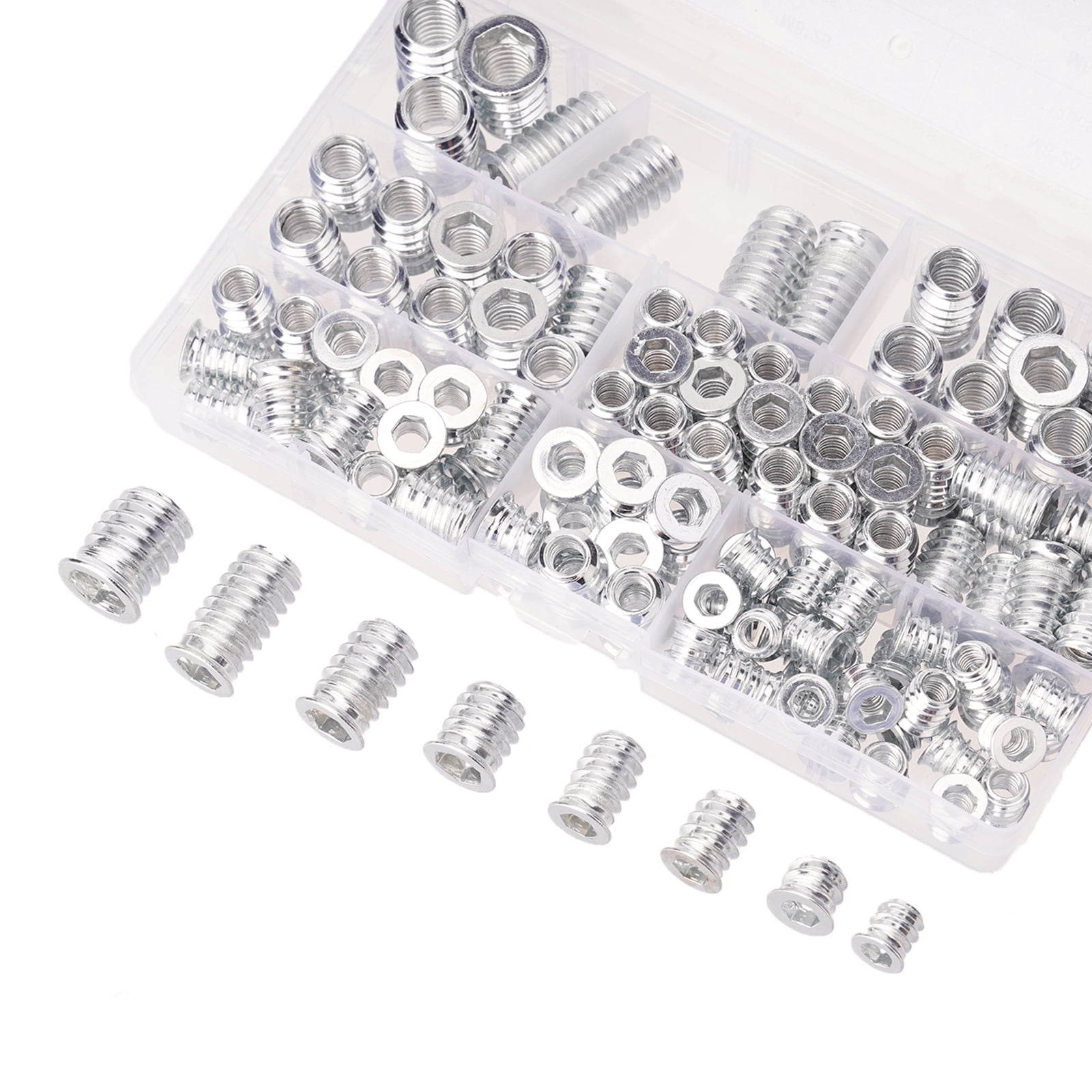 125pcs Convenient 5-10mm Threaded Insert Assortment Furniture Screw In Nut Set Complete Assortment of Screw