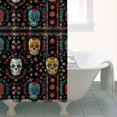 thumbnail image 4 of Colorful Skull Flower Pattern Shower Curtain 36"x72" ,Bathroom Decorative Shower Curtains Set with 12 Hooks,Modern Waterproof Washable Shower Curtain, 4 of 6