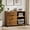 Rustic Brown, variant on Kelno File Cabinet with 3 Drwaers Lockable Wheel Under Desk Printer Stand Lockable Casters Lateral Filing Cabinet, Black