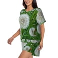thumbnail image 2 of Rateoe Dandelion Flower In The Meadow Pattern Women's Short-Sleeved Pajama Set - 2 Piece Soft and Lightweight Sleepwear Set-3X-Large, 2 of 7