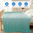thumbnail image 4 of Turquoise Ombre Cooling Blanket, Lightweight Breathable Summer Throw Blanket with Double Sided Cold Effect, Modern Gradient Abstract Art Picnic Beach Blankets Bed Sheet for Hot Sleepers 40"x60", 4 of 8