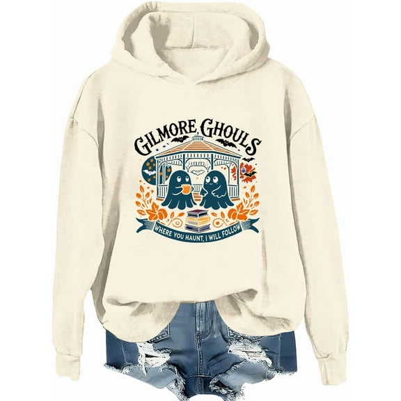 Gilmore Ghouls Halloween Hoodie Ghost Spooky Season Halloween Sweatshirt Funny Ghost Tops