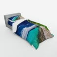 thumbnail image 3 of Ambesonne Ocean Bedding Set 4 Pcs, Beach Palm Trees Sky, Queen, Turquoise Green, 3 of 3