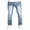 Blue, variant on Gupgi Jeans for Men Skinny Rhinestone Denim Pants Streetwear Slim Fit Trousers with Pockets