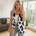 thumbnail image 4 of Uorisanigo Cow Print Women's Vest with Pockets Open Front Sleeveless Womens Waistcoat Vest Size S Lightweight Blazers Suit Vests Top Dressy, 4 of 7