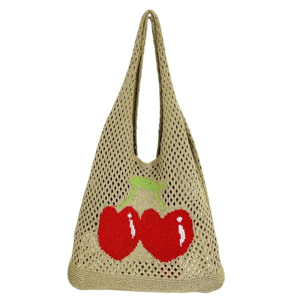 Bolso Punto Estético Mano Ganchillo Femenino Gran Capacidad para Mujer