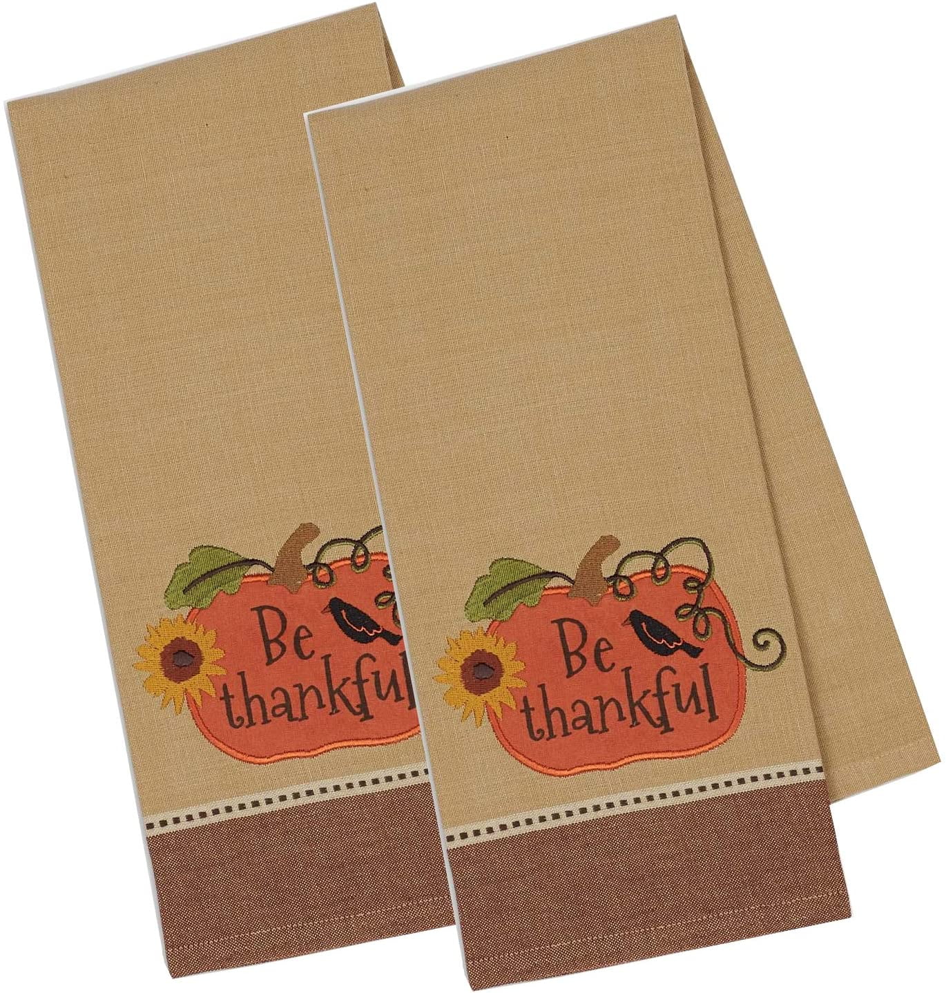 Cotton Embroidered Thanksgiving Dish Towels, 18x28 Set of 2, Decorative ...