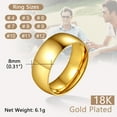 thumbnail image 6 of ChainsProMax Men/Women Classic Plain Ring, 2/4/6/8mm Wedding Band, Gold Plated/Stainless Steel/Black, 6 of 8