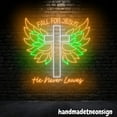 thumbnail image 2 of Handmadetneonsign Fall For Jesus He Never Leaves Neon Sign, Thanksgiving Led Light, Home Wall Decor 69813, 2 of 5