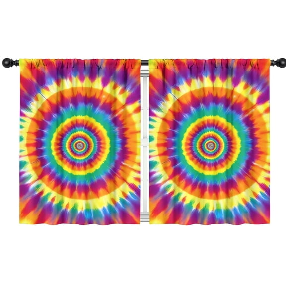 Blackout Kids Curtains,Rainbow Tie Dye Spiral Layer Pattern Childrens Insulated Curtains Set Of 2,Bedroom Essentials,Toddler Room Decor 42"x54"