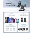 thumbnail image 2 of Estación de carga para múltiples dispositivos Apple: Woruda 3 en 1 Soporte de cargador inalámbrico magnético para iPhone Mag Safe - Base de carga de mesa de noche para iPhone 16 15 14 13 12 Pro Max Pl, 2 of 5
