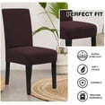 thumbnail image 3 of Chair Covers for Dining Room Stretch Dining Chair Covers Chair Cushions for Dining Chairs Super Fit Dining Chair Protector Removable Washable Chair Covers Set of 4, Brown, 3 of 7