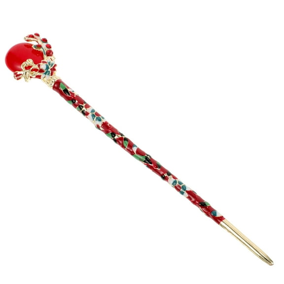 WHAMVOX Ancient Style Hairpin Asian Pins Ornaments Hairpins Miss Women's Red