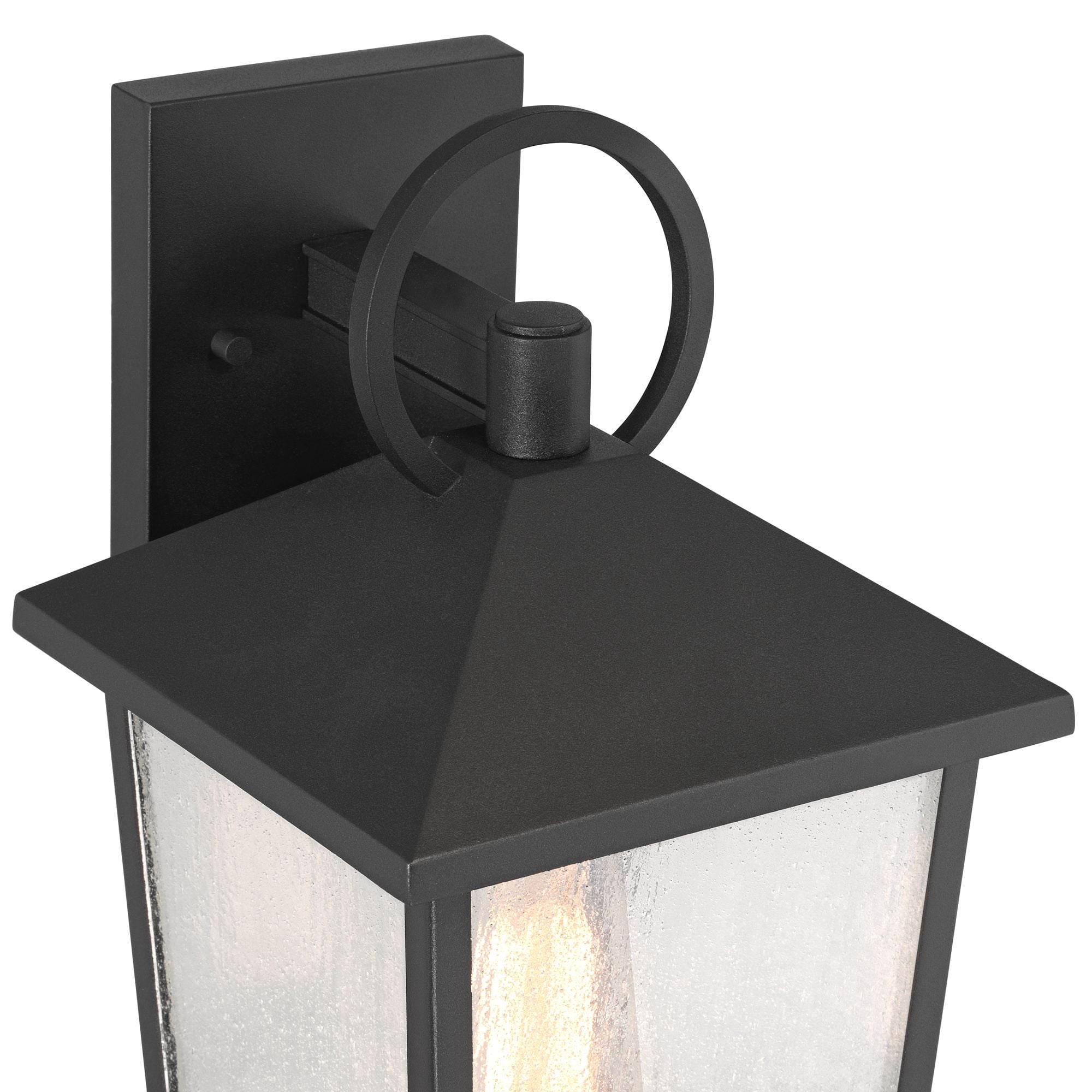 John Timberland Westmont 13 3/4" High Modern Outdoor Wall Light Fixture Mount Porch House Weatherproof Sand Black Glass Shade