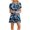 Blue, variant on Xixinqiwan No Boundaries Women Dress Plus Size,Women's Short Sleeve Crew Neck Floral Print Dress,Comfy Lightweight Dress Daily Wear