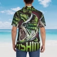 thumbnail image 4 of Zufioo Big Bass Fish Hawaiian Shirt for Men,Beach Shirts Tropical Vacation Shirts,Sleeve Casual Button Down Shirt with Pocket for Travel,Beach,Party,daily,,Large, 4 of 7