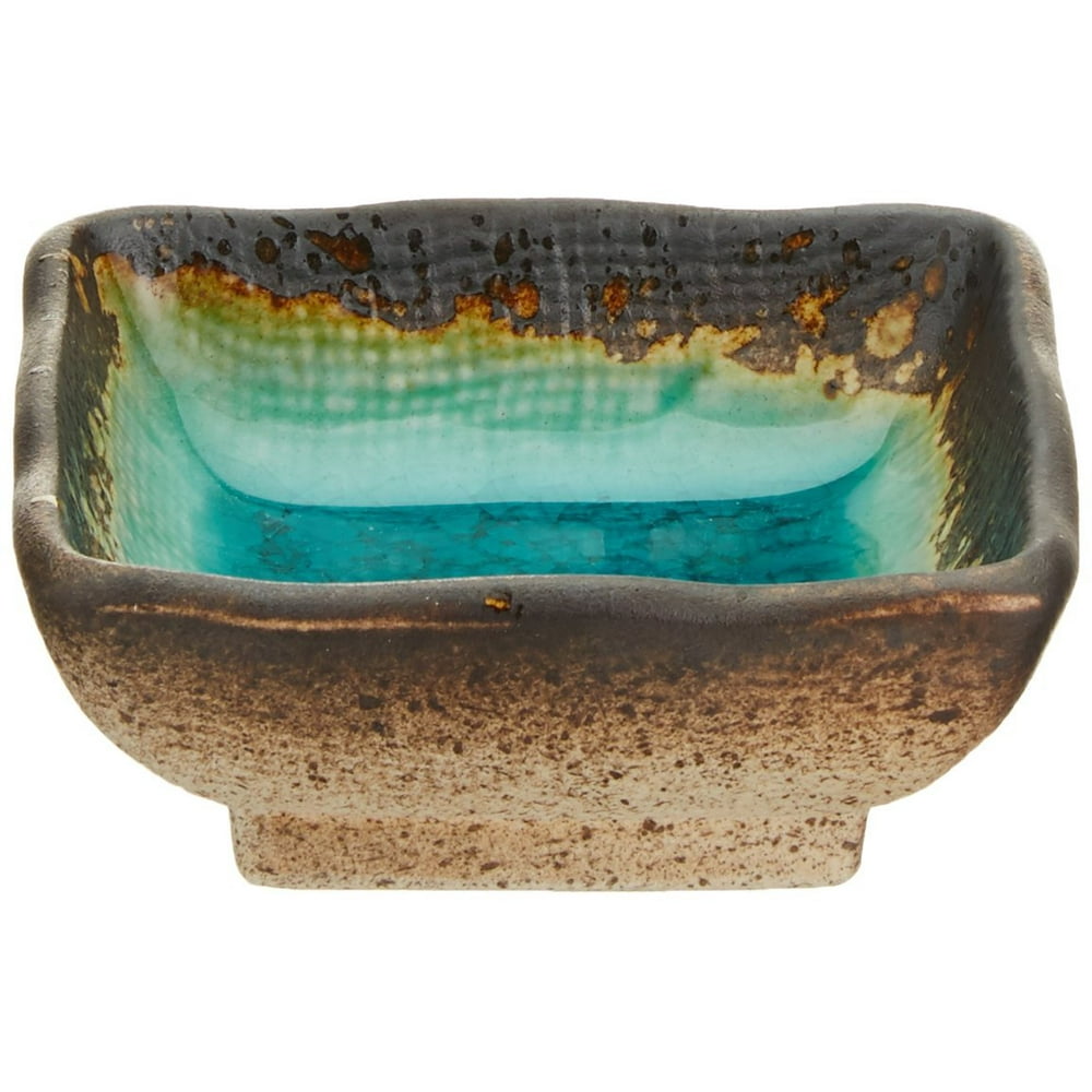 Green Kosui 23/4" Square Soy Sauce/Dipping Bowls (Set of 4), Turquoise