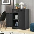 thumbnail image 5 of Metal Storage Cabinet, Locking Storage Cabinet with Doors and 1 Drawer, Metal Cabinets for Office/Home/Garage 36.2" H x 28" W x 15.7" D (Black), 5 of 6