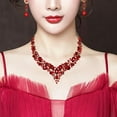 thumbnail image 3 of Rhinestone crystal necklace and earring set, 3 of 5
