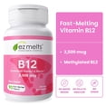 thumbnail image 3 of (2 pack) EZ Melts Dissolvable B12 2,500 mcg, Methylcobalamin for Energy & Immune Support, Vegan & Gluten-Free, Red Cherry, 90 Sublingual Tablets (90 Servings), 3 of 11