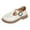 White, variant on GiLiling Girls Mary Jane Dress Shoes, Perforated PU Leather T-Strap Flats with Adjustable Buckle, Non-Slip Rubber Sole Casual School Party Footwear (White, 4-4.5 Years)