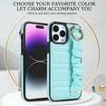 thumbnail image 2 of ELEHOLD Luxury Leather Case for iPhone 13 Pro Max 6.7" with Anti-Loss Wristband Metal Ring Buckle Full Body Protective Shockproof Anti-Scratch Phone Case,Mint, 2 of 7