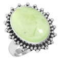 thumbnail image 1 of 925 Sterling Silver Ring For Women - Teens Green Real Prehnite Gemstone Silver Ring Size 5.5 Hand Made Silver Ring Size 5.5 New Year Gift For Ladies 925 Silver Gemstone Jewelry, 1 of 6