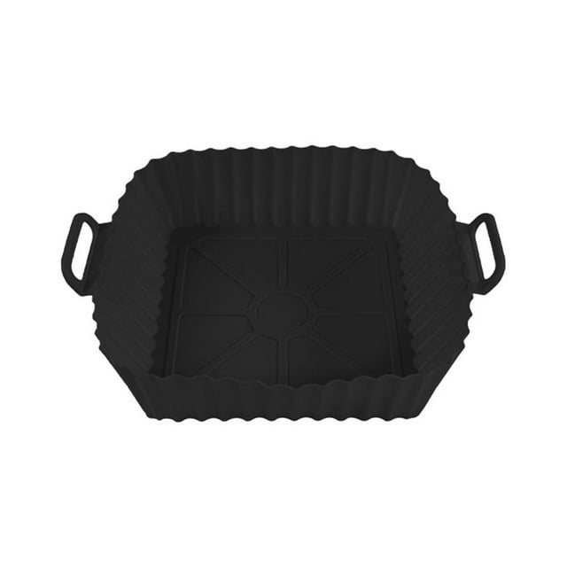 Grand Panier en Silicone pour Friteuse, Plateau Carré/rond Antiadhésif, Accessoires pour Friteuse à Air, Tapis de Cuisson pour Friteuse, Panier en Papier Réutilisable