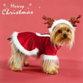 thumbnail image 5 of HQREA Christmas Dog Dress with Headwear Pet Santa Costume Holiday Puppy Cosplay Outfit, 5 of 7