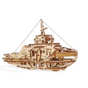 Submarine Tugboat Ugears 3D Mechanical Wooden Model for Self Assembling DIY Brainteaser