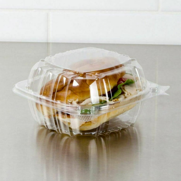 DART [100 Pack] 5 Containers Clear Hinged Plastic Food Take Out To-Go/Clamshell