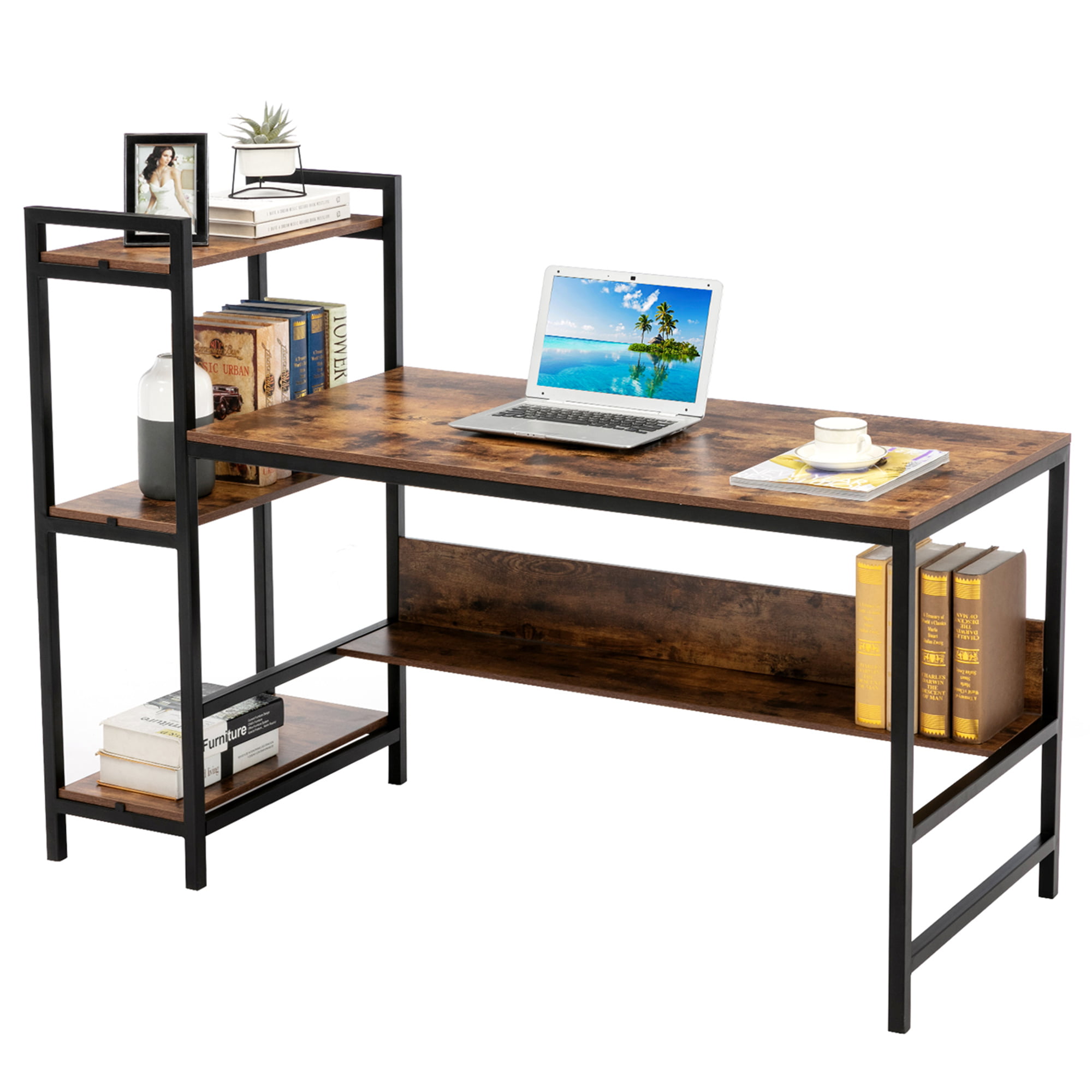 Details about   Durable Wooden Computer Laptop Desk Home Office Home Furniture Brown Color NEW 