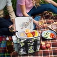thumbnail image 5 of FORMRS Insulated Cooler Bag 24 Cans Capacity Soft Leakproof Lunch Box with Side Pockets, Retro Floral Pattern, 5 of 7
