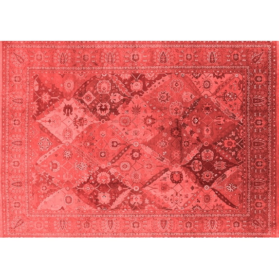 Ahgly Company Indoor Rectangle Oriental Red Industrial Area Rugs, 7' x 9'
