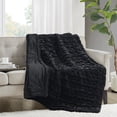 thumbnail image 2 of Gracie Mills Ashlee Modern Solid Ruched faux Throw Blanket - GRACE-11254, 2 of 4