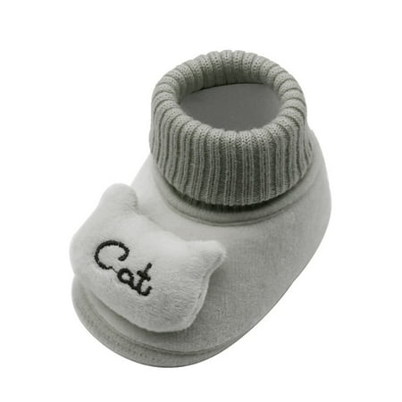 

Relanfenk Baby Sneakers Girls Cashmere Plush Cat Winter Boots Soft Sole Warm Shoes