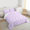 thumbnail image 3 of Feelyou Fashion Polkadots Queen Comforter Set, White Purple Abstract Bedding Set, 3pcs, 3 of 8