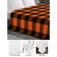 thumbnail image 5 of California King Size Flat Sheet Only, Black Orange Plaid Soft Brushed Microfiber Bed Sheets, Farmhouse Buffalo Check Gingham Hotel Quality Breathable Bedding Top Sheet, Easy Care, 108"x98", 5 of 9